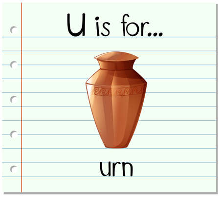 Flashcard letter U is for urn illustrationのイラスト素材
