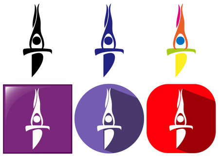 Sport icons for gymnastics on balance bar illustrationのイラスト素材