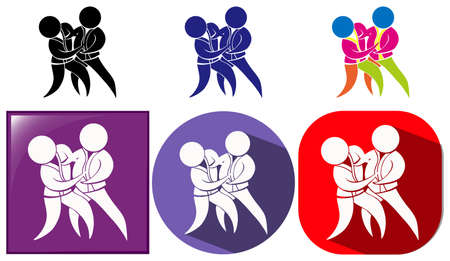 Sport icons for judo illustrationのイラスト素材