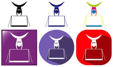 Gymnastics icon in three design illustrationのイラスト素材
