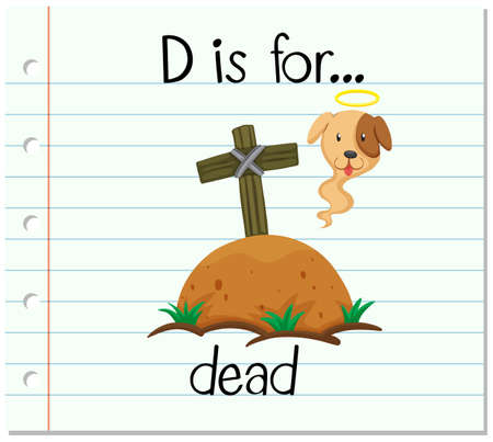 Flashcard letter D is for dead illustrationのイラスト素材