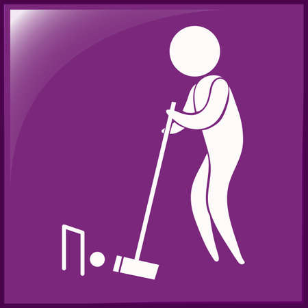 Sport icon for croquet on purple illustrationのイラスト素材