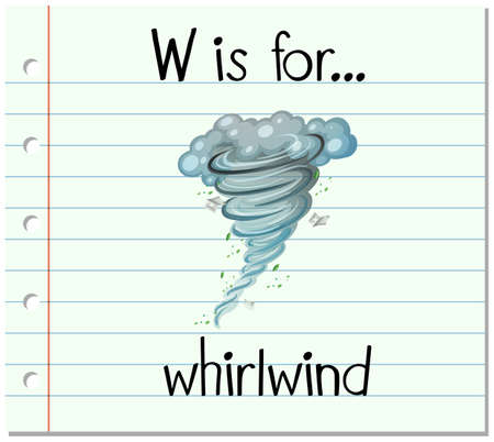 Flashcard letter W is for whirlwind illustrationのイラスト素材