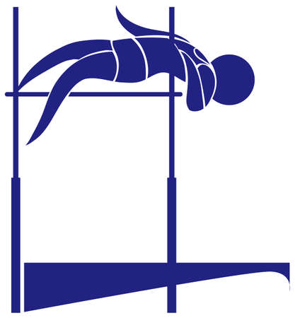 High jump icon in blue color illustrationのイラスト素材