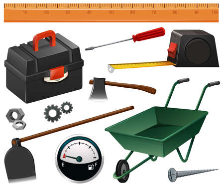 Construction and gardening tools illustrationのイラスト素材