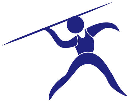 Javelin icon in blue color illustrationのイラスト素材