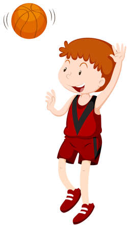 Man athlete playing basketball illustrationのイラスト素材