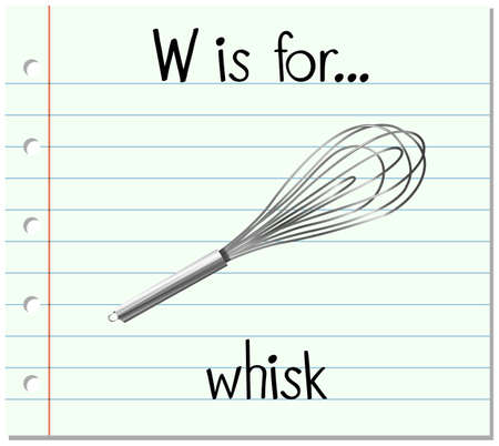 Flashcard letter W is for whisk illustrationのイラスト素材