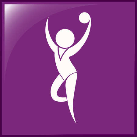 Sport icon for gymnastics with ball illustrationのイラスト素材