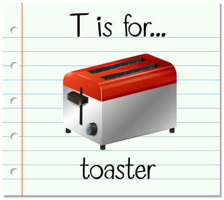 Flashcard letter T is for toaster illustrationのイラスト素材