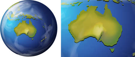Australia map on the globe illustrationのイラスト素材