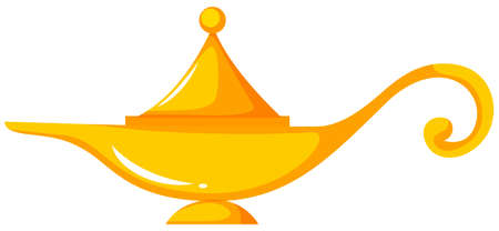 Golden lantern with handle and lid illustrationのイラスト素材