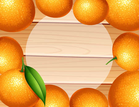 Frame design with fresh oranges illustrationのイラスト素材