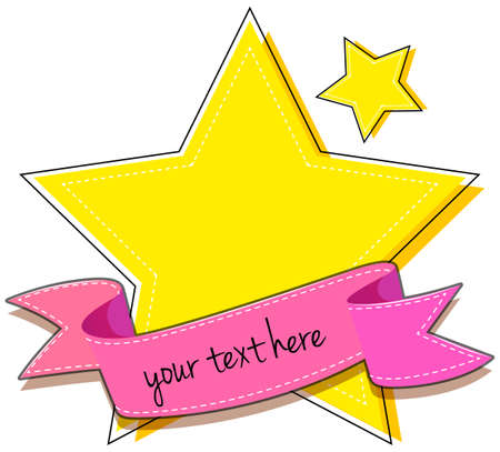 design with star and ribbon illustrationのイラスト素材