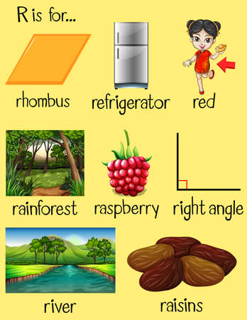 Many words begin with letter R illustrationのイラスト素材