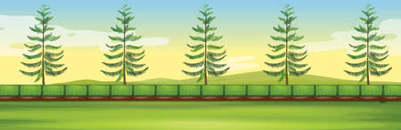 Scene with trees in the park illustrationのイラスト素材