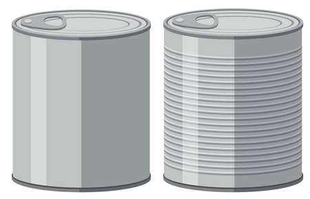 Two aluminum cans without label illustrationのイラスト素材