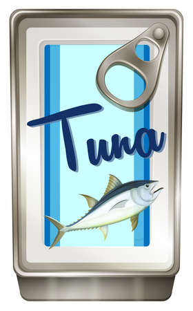 Tuna fish in aluminum can illustrationのイラスト素材