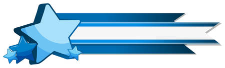 Label design with blue stars illustrationのイラスト素材