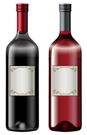 Two bottles of wine illustrationのイラスト素材