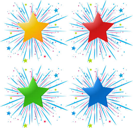 Icon design with different color stars illustrationのイラスト素材