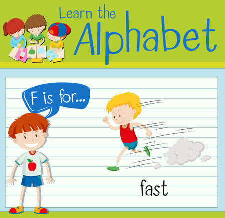 Flashcard letter F is for fast illustrationのイラスト素材