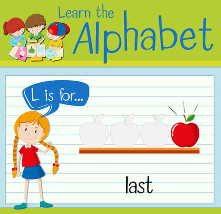 Flashcard letter L is for last illustrationのイラスト素材