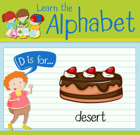 Letter D is for dessert illustrationのイラスト素材