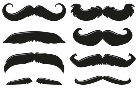 Different types of mustache illustrationのイラスト素材