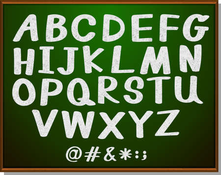 English alphabets on blackboard illustrationのイラスト素材