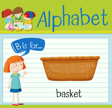 Flashcard letter B is for basket illustrationのイラスト素材