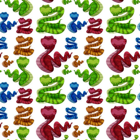 Seamless background design with rattle snakes illustrationのイラスト素材