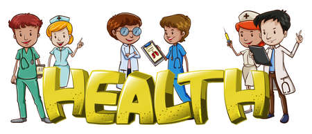 Font design for word health illustrationのイラスト素材