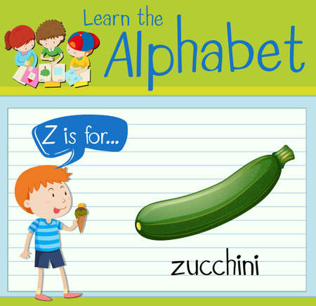 Flashcard letter Z is for zucchini illustrationのイラスト素材