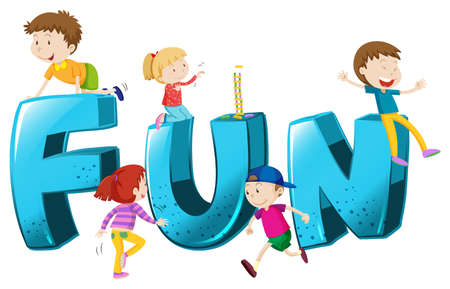 Font design for word fun illustrationのイラスト素材