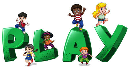 Font design for word play illustrationのイラスト素材