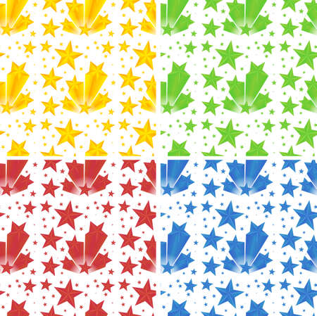 Seamless background with stars in four colors illustrationのイラスト素材