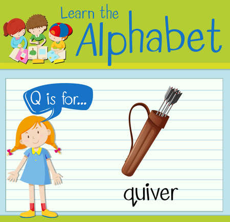 Flashcard letter Q is for quiver illustrationのイラスト素材
