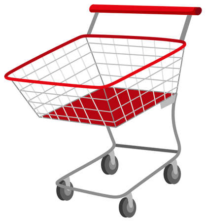 Shopping cart on white background illustrationのイラスト素材