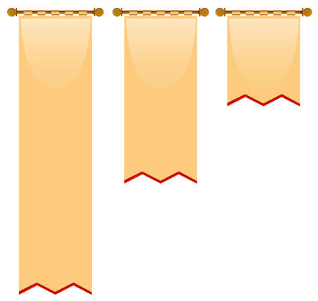 Three sizes of flag with medieval style illustrationのイラスト素材