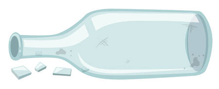 Broket bottle on the ground illustrationのイラスト素材