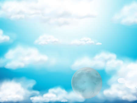 Background template with blue sky illustrationのイラスト素材
