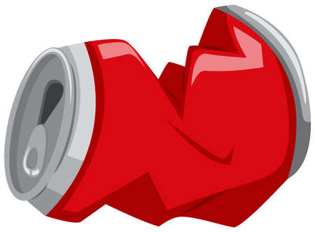 Red can in bad shape illustrationのイラスト素材