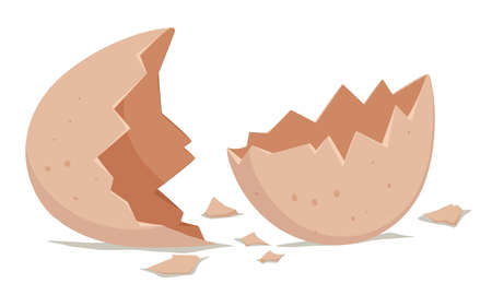 Broken egg shell on the floor illustration