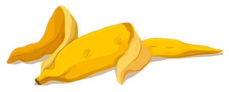 Banana skin on the floor illustrationのイラスト素材