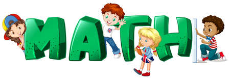 Font design with word math illustrationのイラスト素材