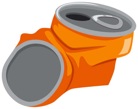 Aluminum can on the floor illustrationのイラスト素材