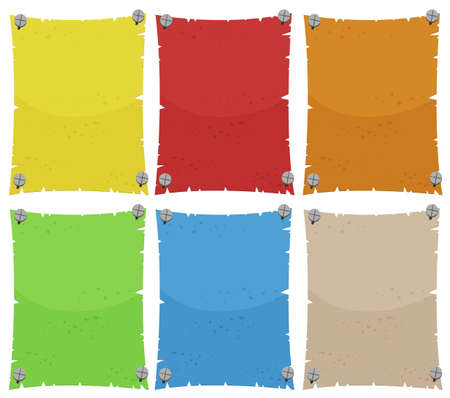 Paper template in six colors illustrationのイラスト素材