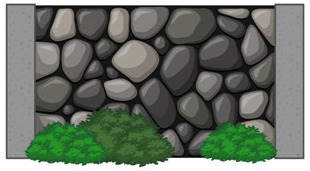 Wall made of rocks illustrationのイラスト素材
