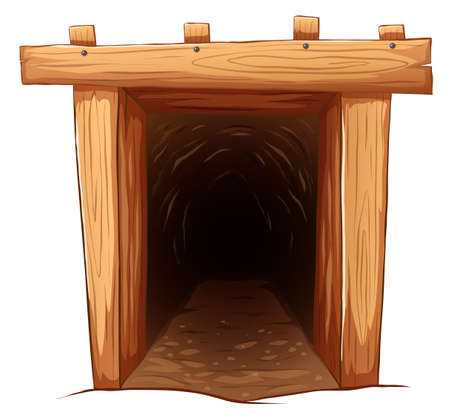 Mine entrance on white background illustrationのイラスト素材
